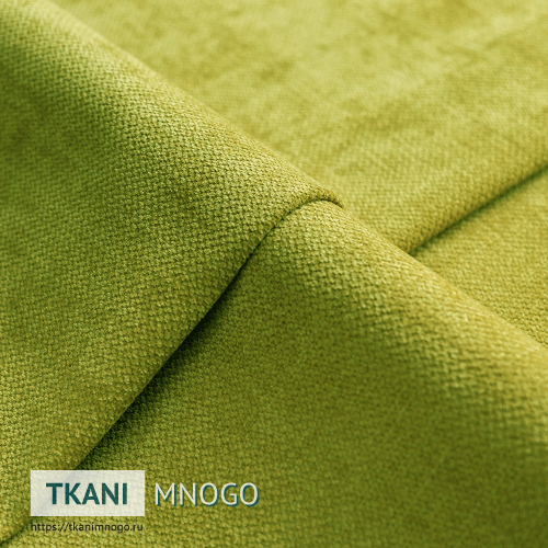 Фото ткани велюра “14” (однотонный, узор зеленый)